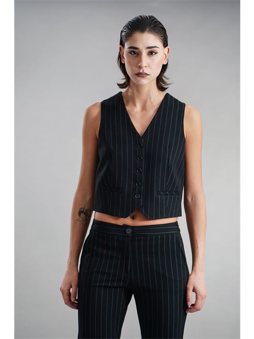 Gilet gessato GM by Gai Mattiolo | GM3576NERO/VERDE